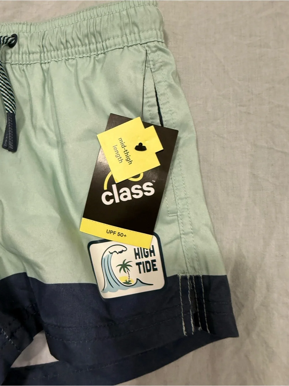 art class Light Blue & Navy Colorblock Swim Trunks